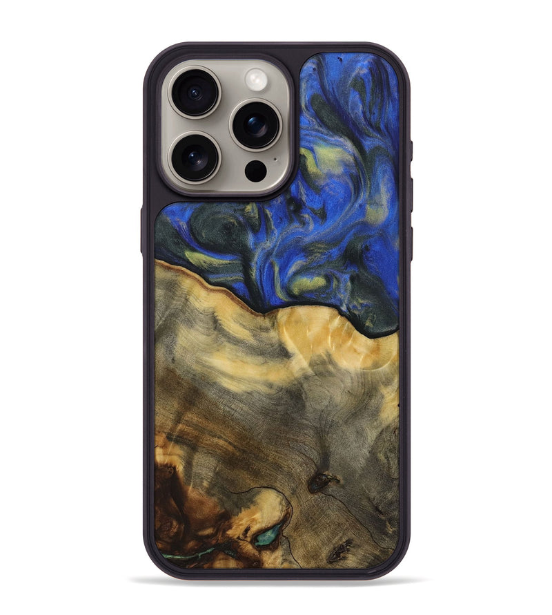 iPhone 15 Pro Max Wood Phone Case - Susanna (Blue, 731264)