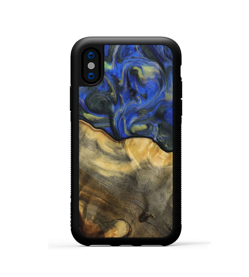 iPhone Xs Wood Phone Case - Susanna (Blue, 731264)