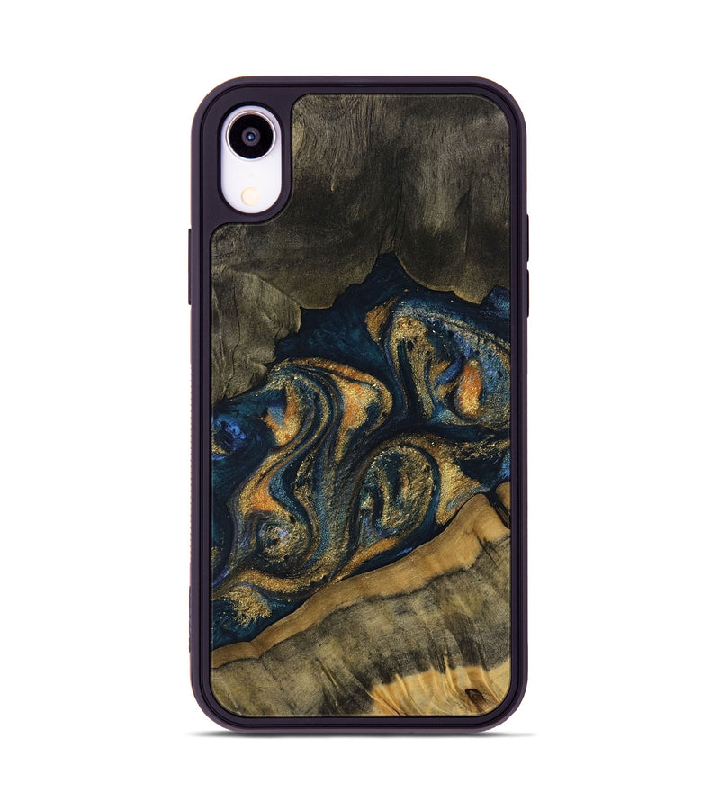 iPhone Xr Wood Phone Case - Jian (Teal & Gold, 731268)