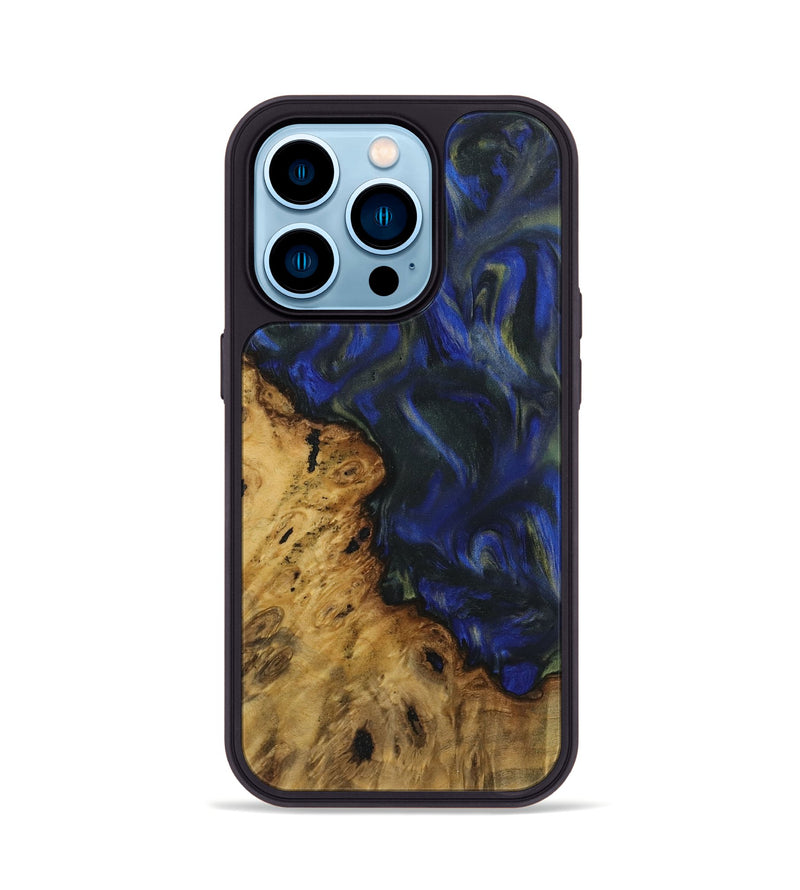 iPhone 14 Pro Wood Phone Case - Jurgen (Blue, 731269)