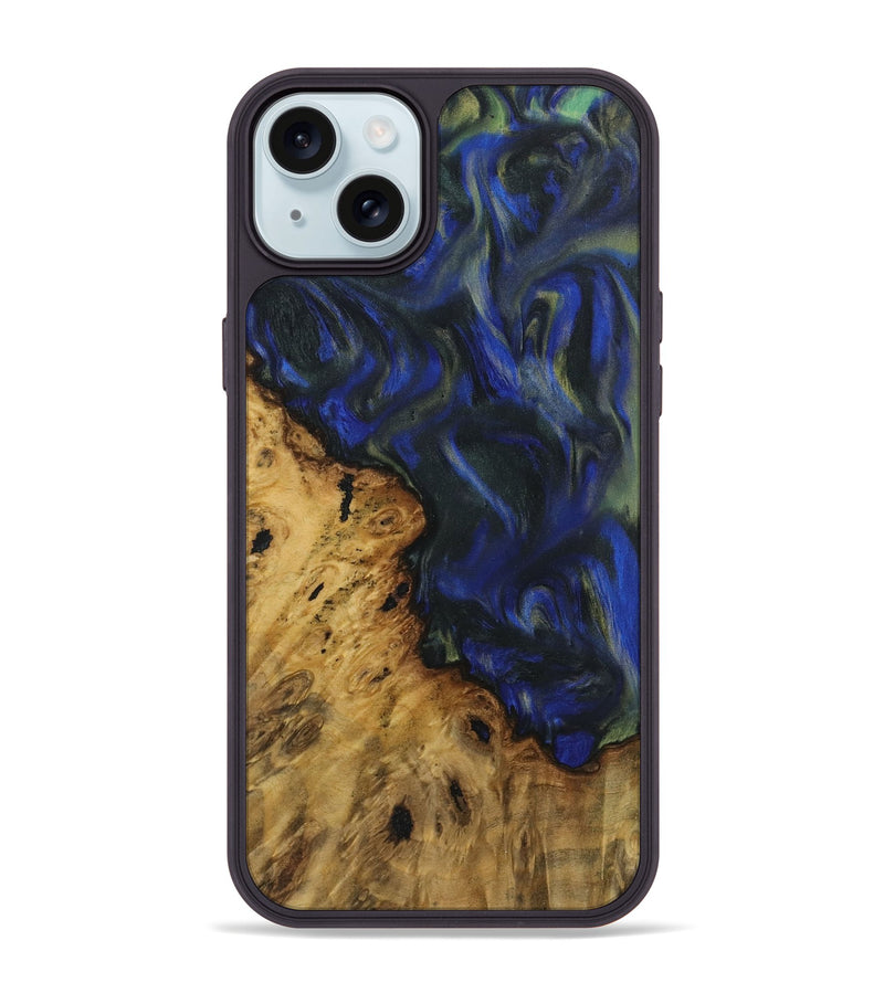 iPhone 15 Plus Wood Phone Case - Jurgen (Blue, 731269)