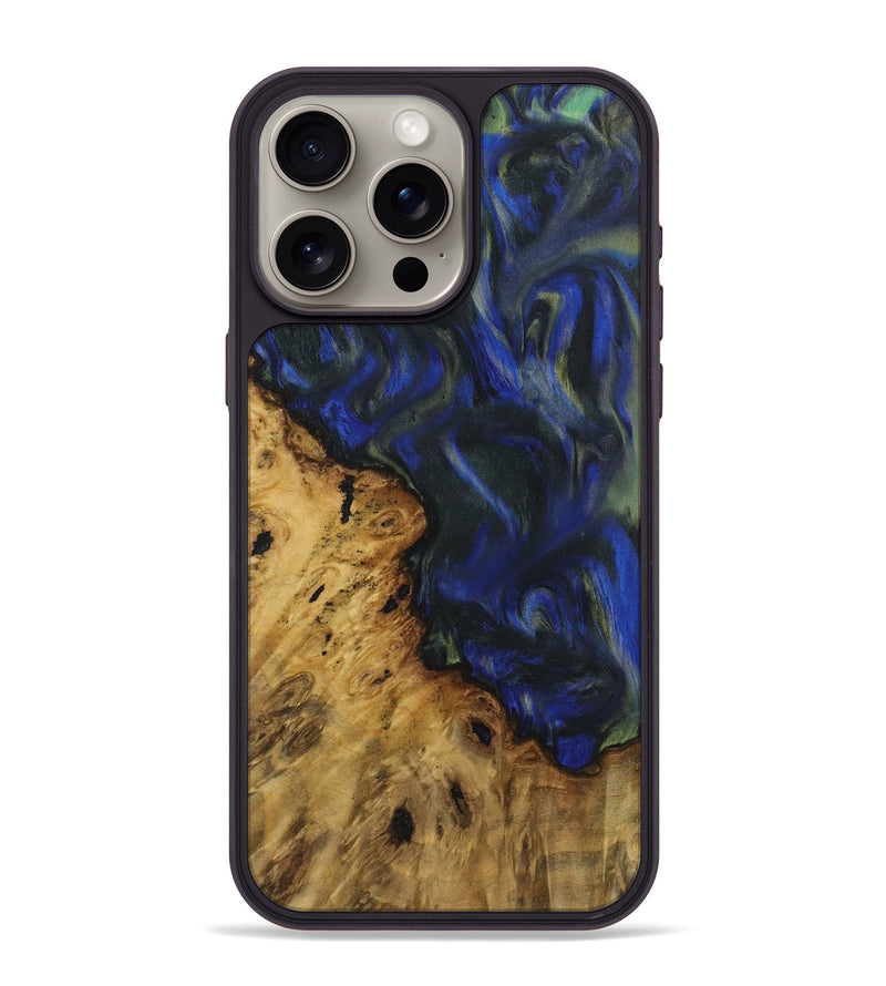 iPhone 15 Pro Max Wood Phone Case - Jurgen (Blue, 731269)