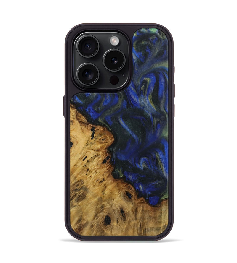 iPhone 15 Pro Wood Phone Case - Jurgen (Blue, 731269)