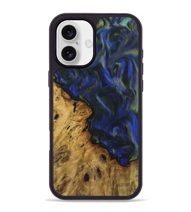 iPhone 16 Plus Wood Phone Case - Jurgen (Blue, 731269)