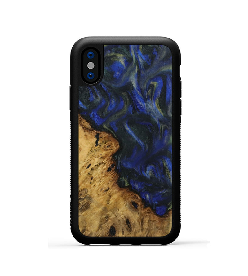 iPhone Xs Wood Phone Case - Jurgen (Blue, 731269)