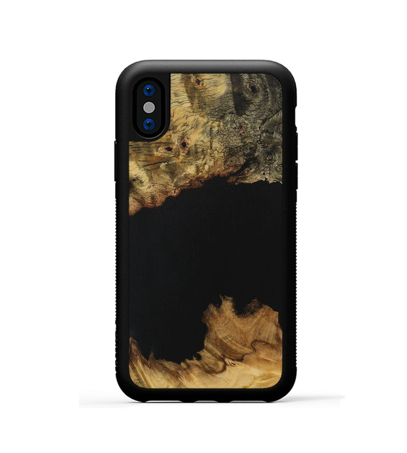 iPhone Xs Wood Phone Case - Vicky (Pure Black, 731274)