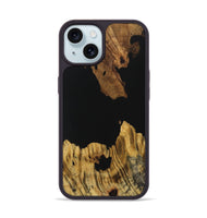 iPhone 15 Wood Phone Case - Lenna (Pure Black, 731281)