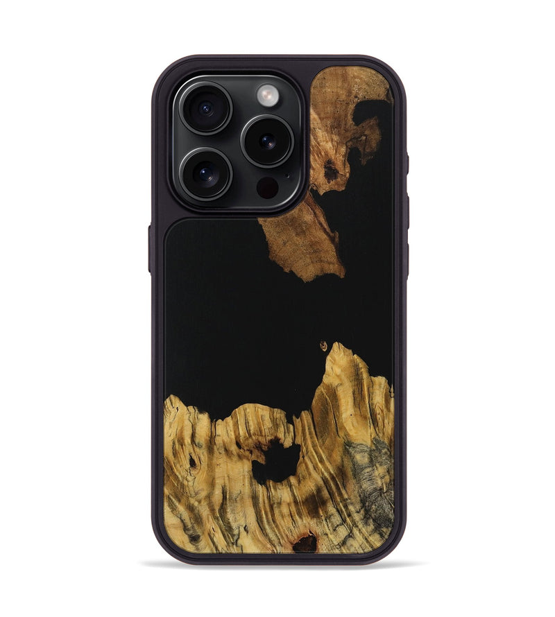 iPhone 15 Pro Wood Phone Case - Lenna (Pure Black, 731281)