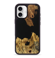 iPhone 16 Plus Wood Phone Case - Lenna (Pure Black, 731281)