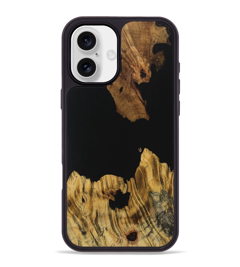 iPhone 16 Plus Wood Phone Case - Lenna (Pure Black, 731281)