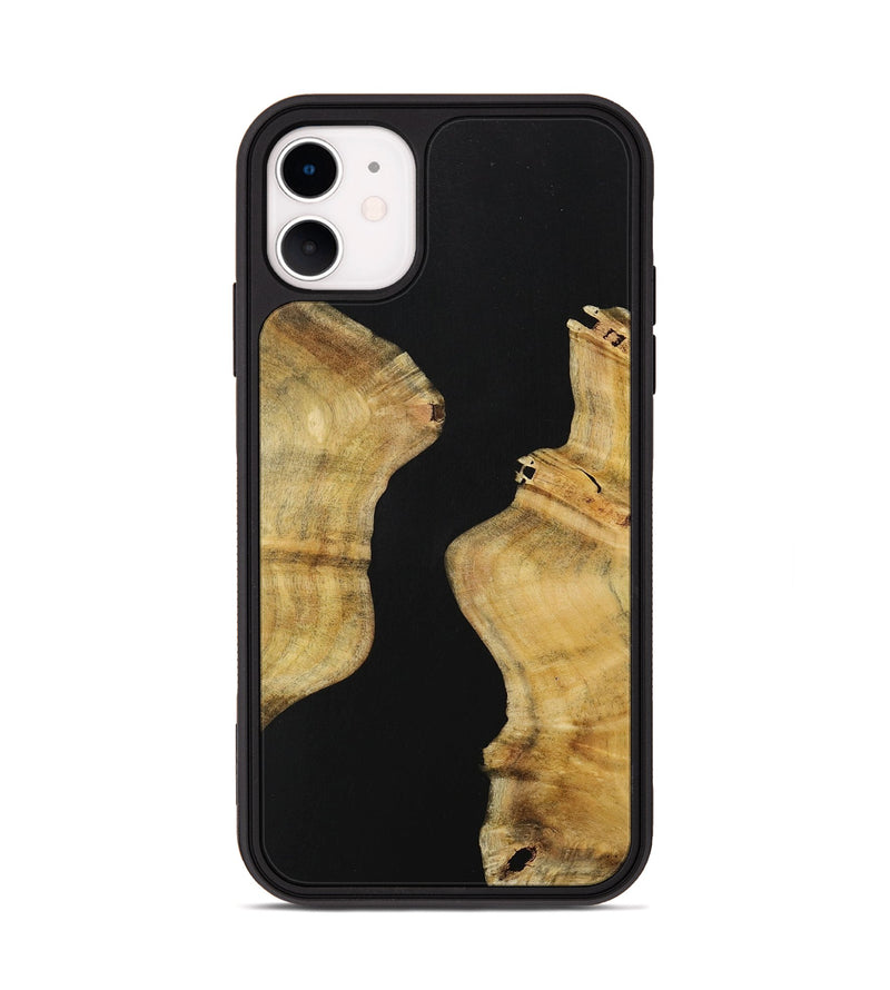 iPhone 11 Wood Phone Case - Labfive (Pure Black, 731283)