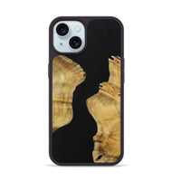 iPhone 15 Wood Phone Case - Labfive (Pure Black, 731283)