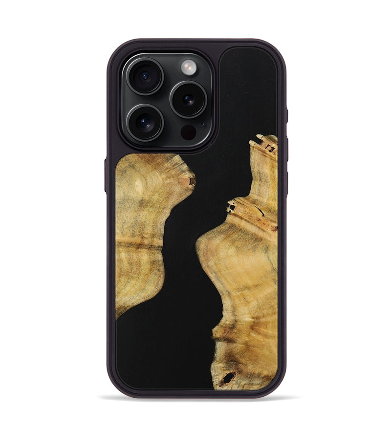 iPhone 15 Pro Wood Phone Case - Labfive (Pure Black, 731283)