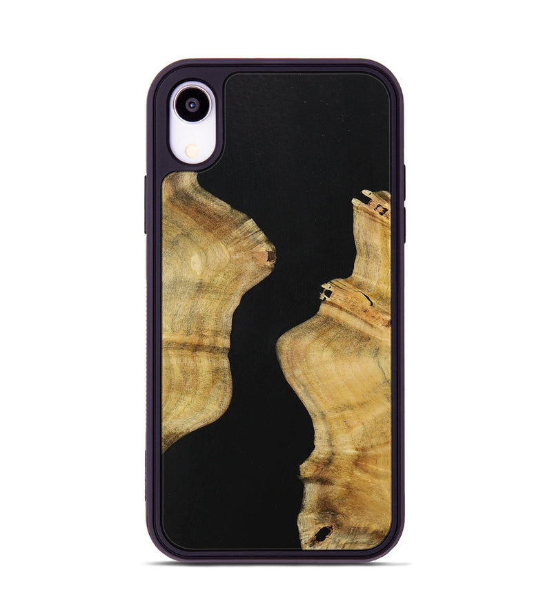 iPhone Xr Wood Phone Case - Labfive (Pure Black, 731283)