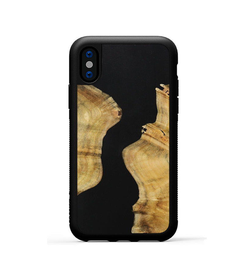 iPhone Xs Wood Phone Case - Labfive (Pure Black, 731283)