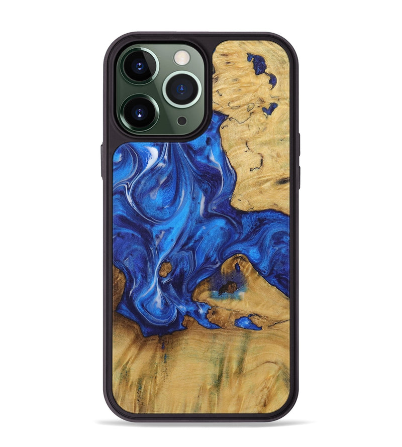 iPhone 13 Pro Max Wood Phone Case - Ioan (Blue, 731285)