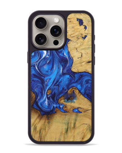 iPhone 15 Pro Max Wood Phone Case - Ioan (Blue, 731285)