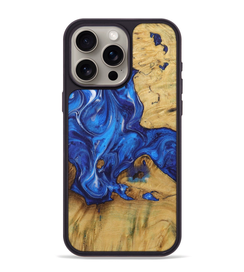 iPhone 15 Pro Max Wood Phone Case - Ioan (Blue, 731285)