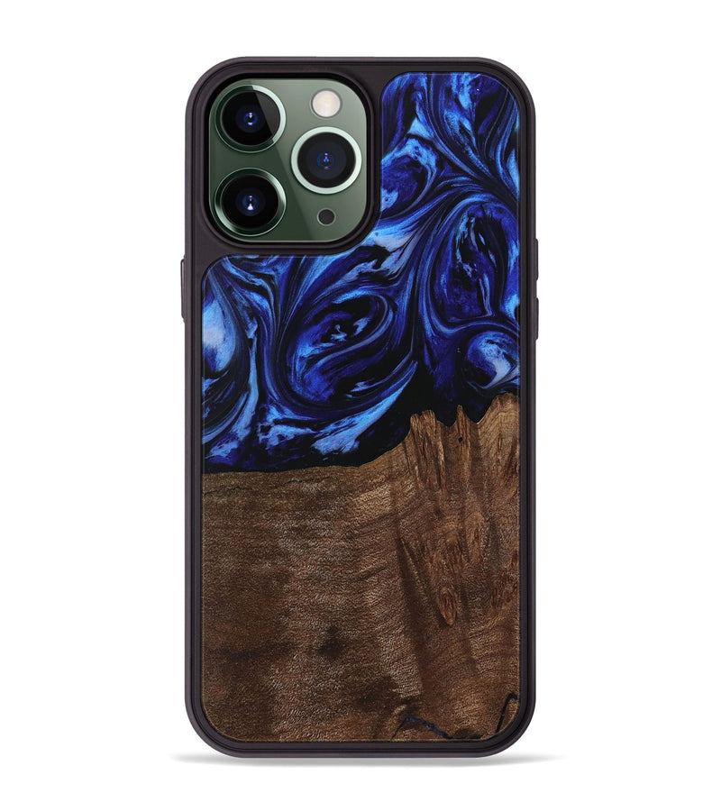 iPhone 13 Pro Max Wood Phone Case - Jaydon (Blue, 731286)