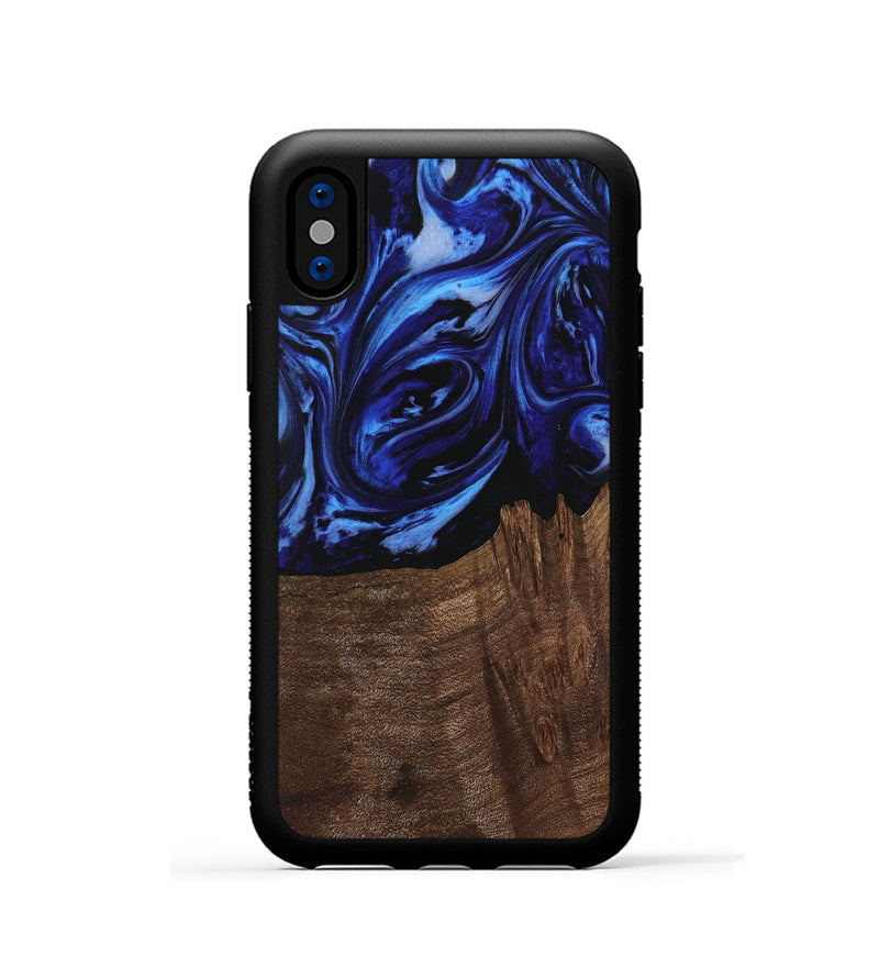 iPhone Xs Wood Phone Case - Jaydon (Blue, 731286)