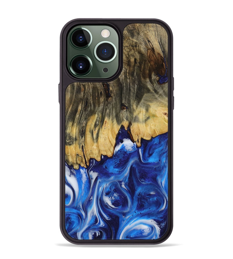 iPhone 13 Pro Max Wood Phone Case - Cailyn (Blue, 731287)