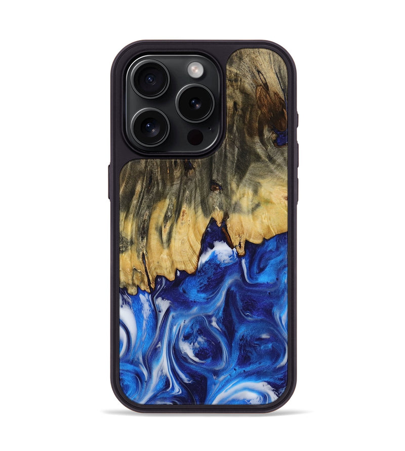 iPhone 15 Pro Wood Phone Case - Cailyn (Blue, 731287)