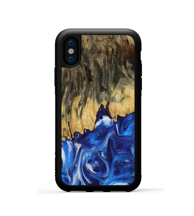 iPhone Xs Wood Phone Case - Cailyn (Blue, 731287)