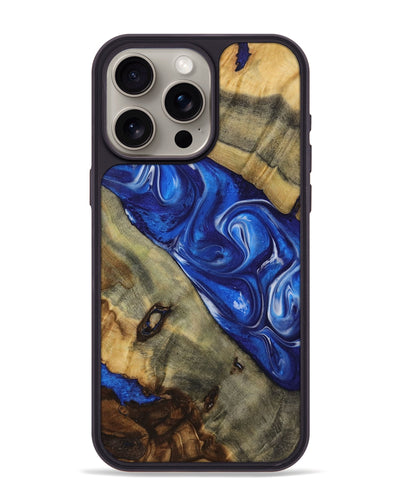 iPhone 15 Pro Max Wood Phone Case - Danit (Blue, 731288)