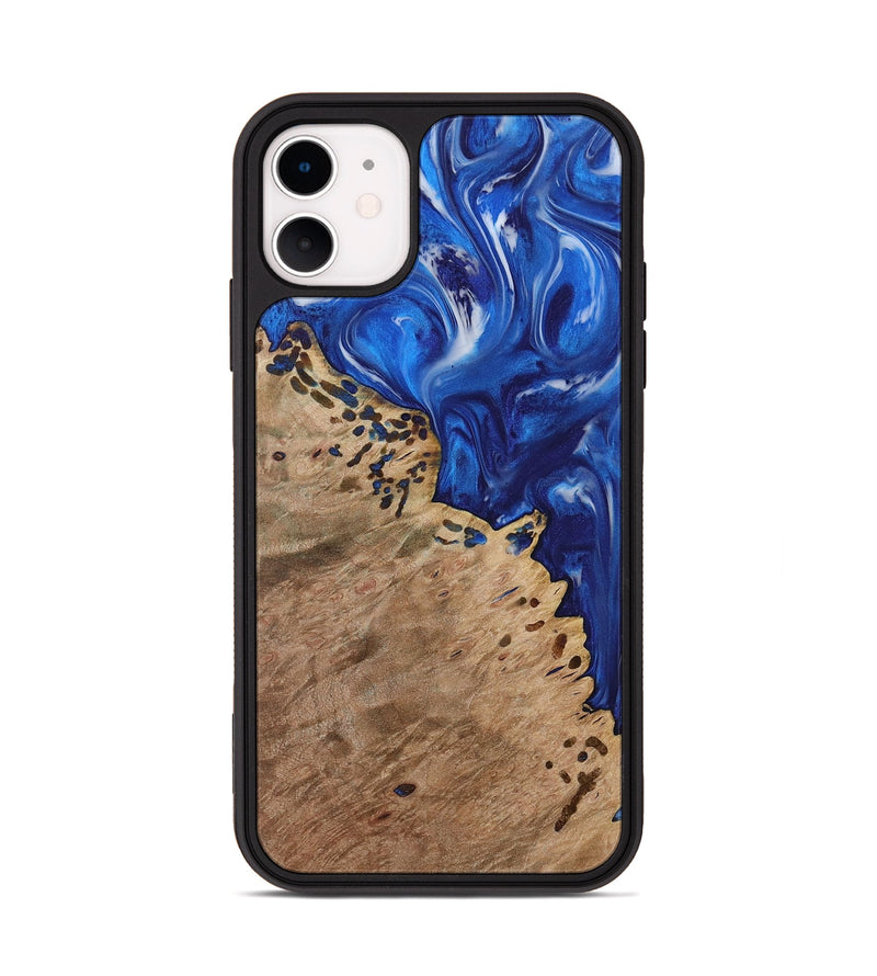 iPhone 11 Wood Phone Case - Aaren (Blue, 731289)