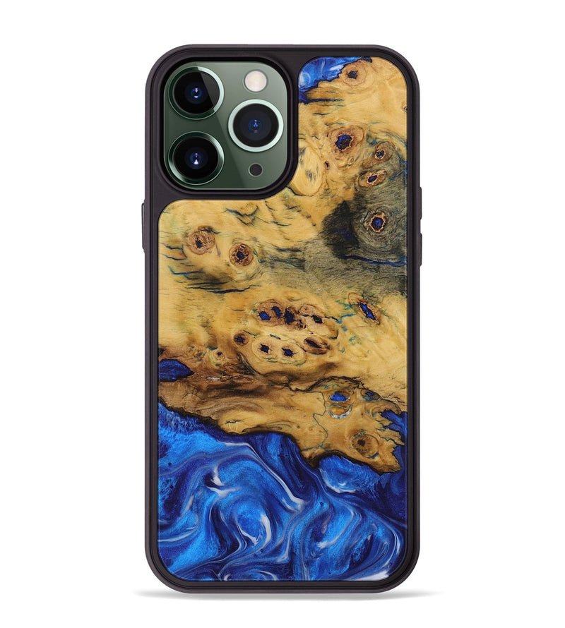 iPhone 13 Pro Max Wood Phone Case - Anup (Blue, 731293)