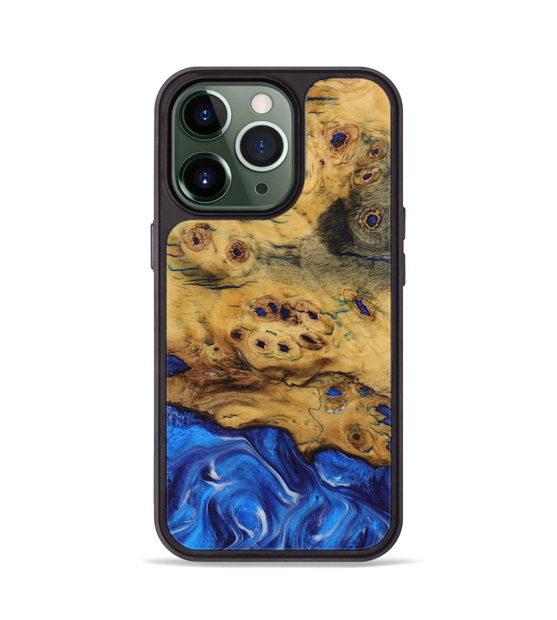 iPhone 13 Pro Wood Phone Case - Anup (Blue, 731293)