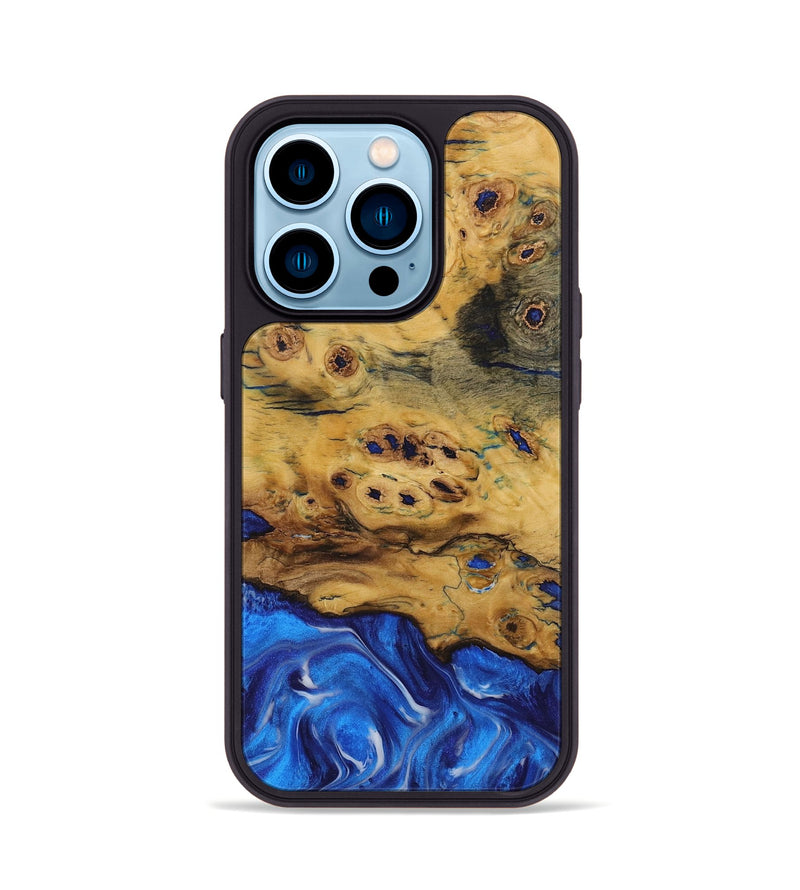 iPhone 14 Pro Wood Phone Case - Anup (Blue, 731293)