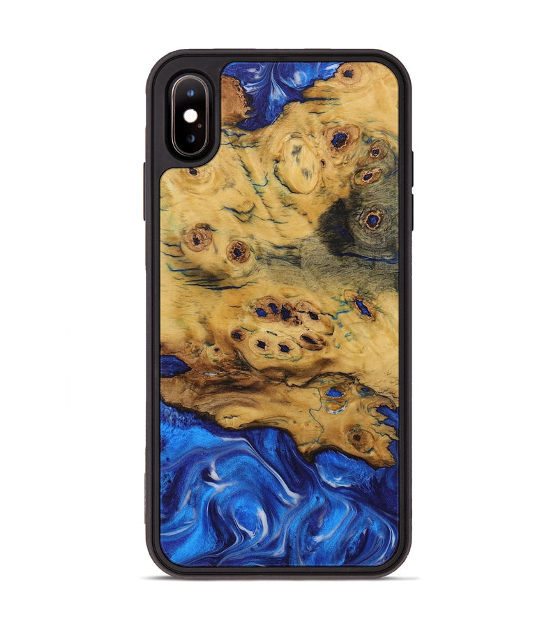 iPhone Xs Max Wood Phone Case - Anup (Blue, 731293)