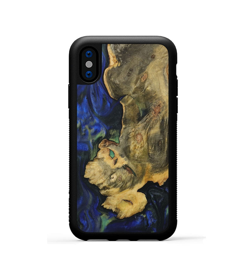 iPhone Xs Wood Phone Case - Stew (Blue, 731300)