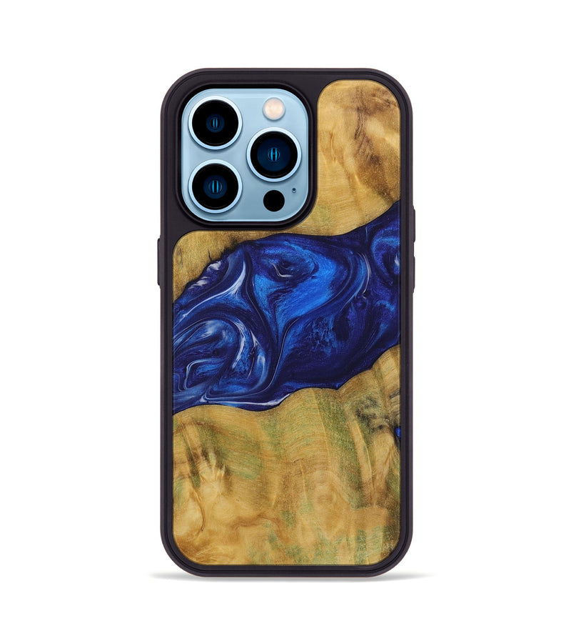 iPhone 14 Pro Wood Phone Case - Gianni (Blue, 731303)