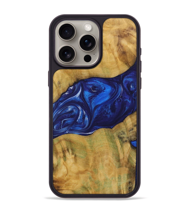 iPhone 15 Pro Max Wood Phone Case - Gianni (Blue, 731303)