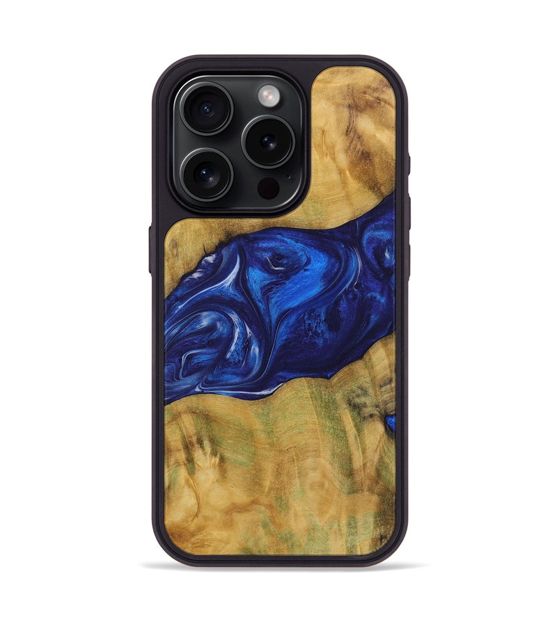 iPhone 15 Pro Wood Phone Case - Gianni (Blue, 731303)