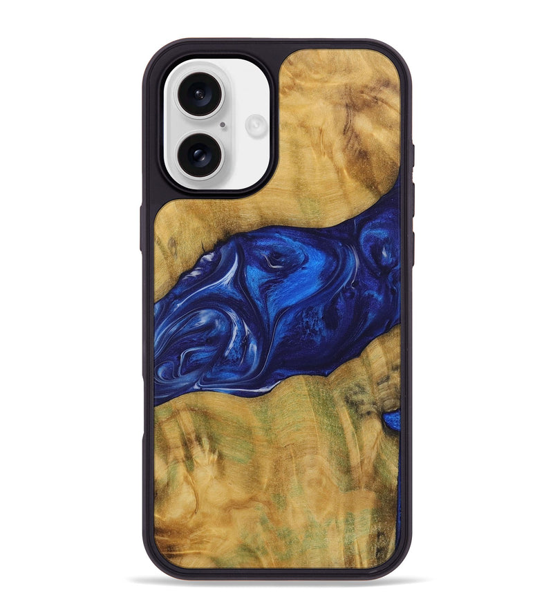 iPhone 16 Plus Wood Phone Case - Gianni (Blue, 731303)