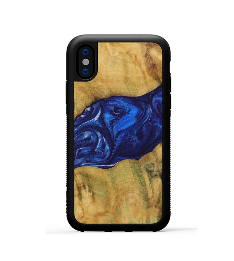 iPhone Xs Wood Phone Case - Gianni (Blue, 731303)