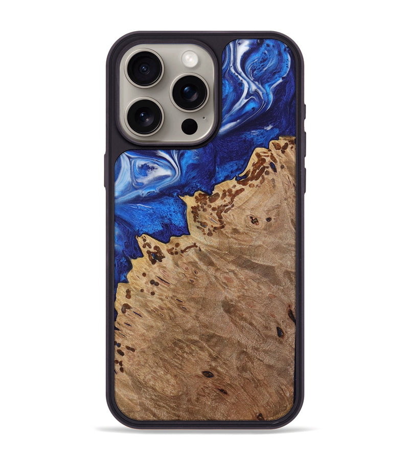 iPhone 15 Pro Max Wood Phone Case - Edin (Blue, 731304)