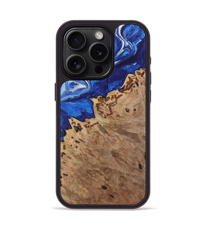 iPhone 15 Pro Wood Phone Case - Edin (Blue, 731304)