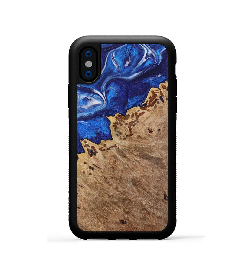 iPhone Xs Wood Phone Case - Edin (Blue, 731304)