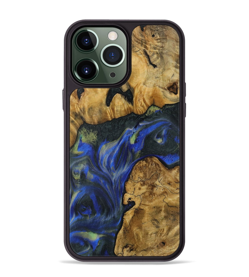 iPhone 13 Pro Max Wood Phone Case - Muire (Blue, 731305)