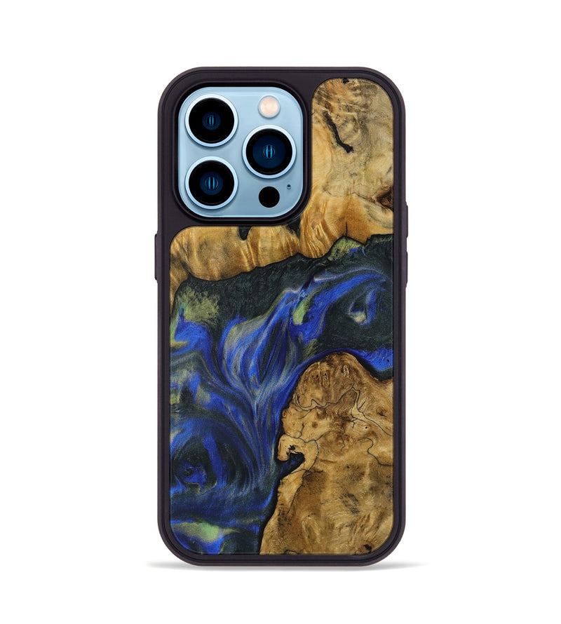 iPhone 14 Pro Wood Phone Case - Muire (Blue, 731305)