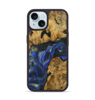 iPhone 15 Wood Phone Case - Muire (Blue, 731305)