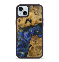 iPhone 15 Plus Wood Phone Case - Muire (Blue, 731305)