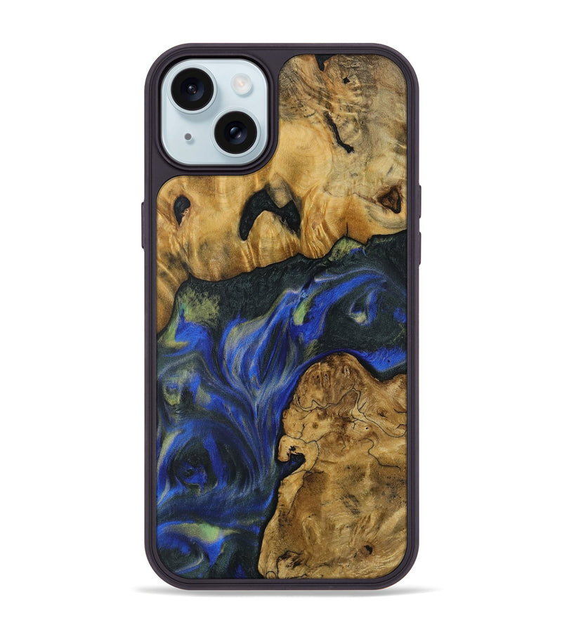 iPhone 15 Plus Wood Phone Case - Muire (Blue, 731305)