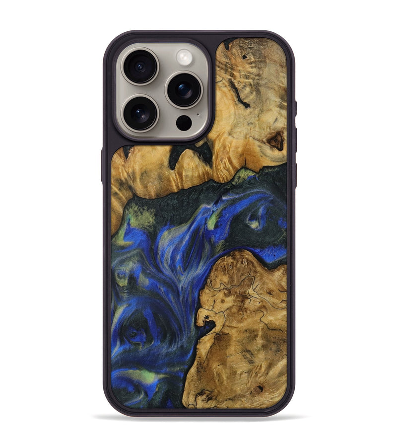 iPhone 15 Pro Max Wood Phone Case - Muire (Blue, 731305)