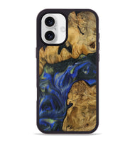 iPhone 16 Plus Wood Phone Case - Muire (Blue, 731305)