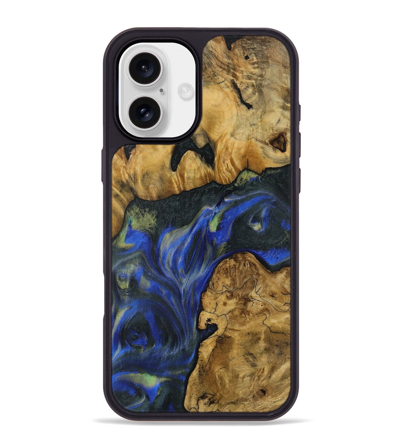 iPhone 16 Plus Wood Phone Case - Muire (Blue, 731305)